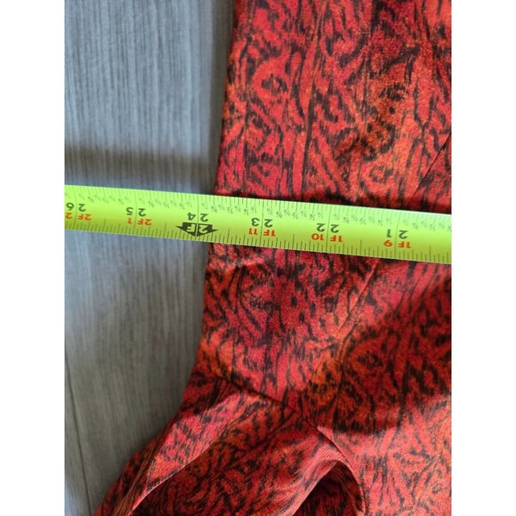 Ellen Tracy Womens Silk Long Blazer Size 14 Orange Leaf Pattern Dry Clean - Picture 8 of 8